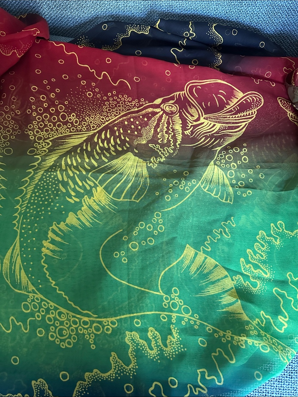 Fish Patterned Scarf - Picture 1 of 4